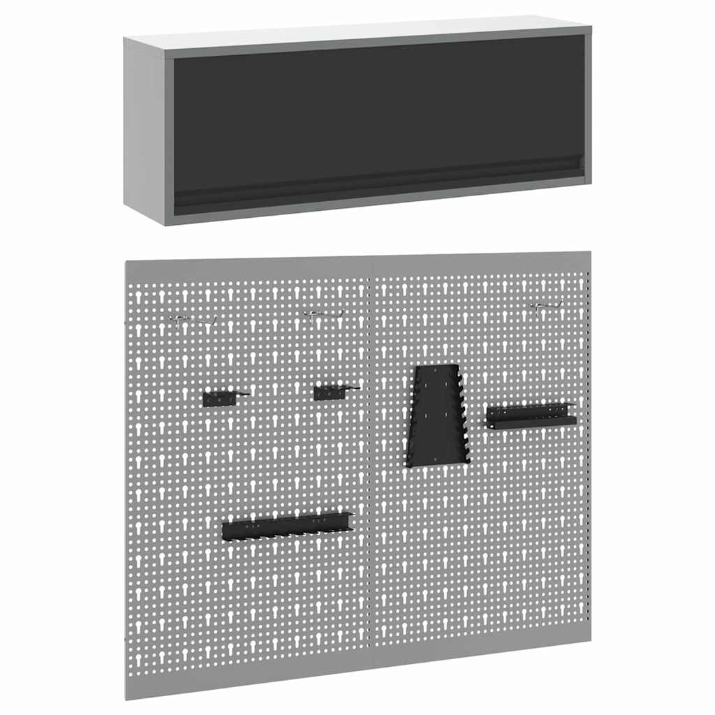 Werkzeugschrank-Set 3 pcs Schwarz Pulverbeschichteter Stahl