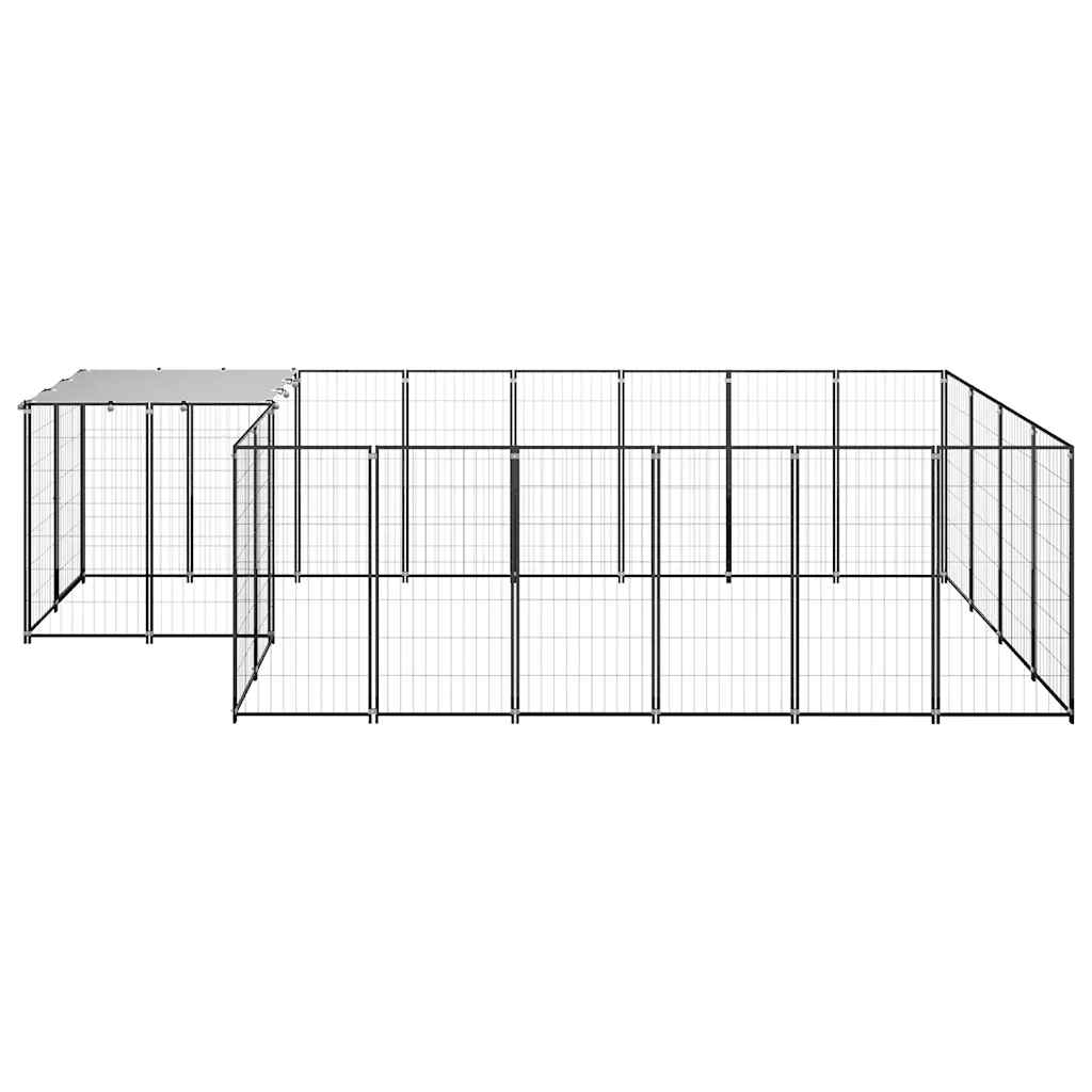 Hundezwinger Schwarz 6,05 m² Stahl