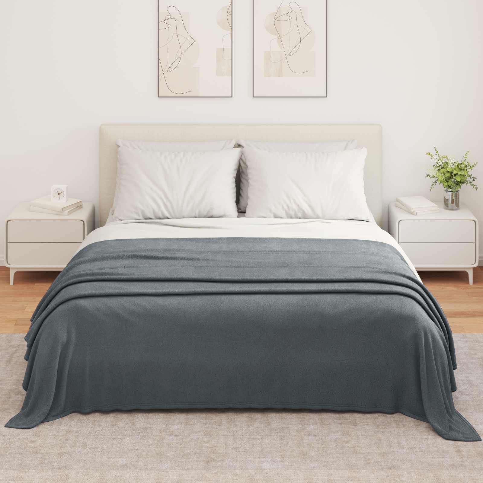 Überwurfdecke Creme 210 x 140 cm Fleece