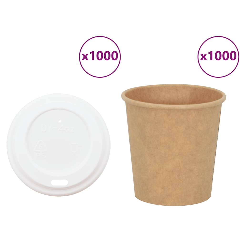 Pappbecher mit Deckeln 1000 Stk. 12oz 300ml