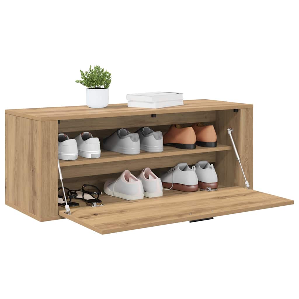 Wand-Schuhschrank Weiß 100x35x38 cm Holzwerkstoff