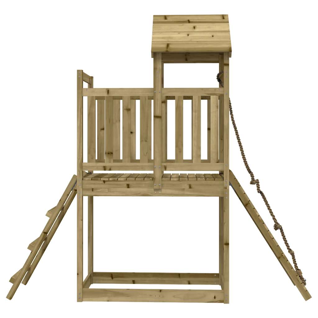 Spielturm mit Kletterwand Massivholz Kiefer