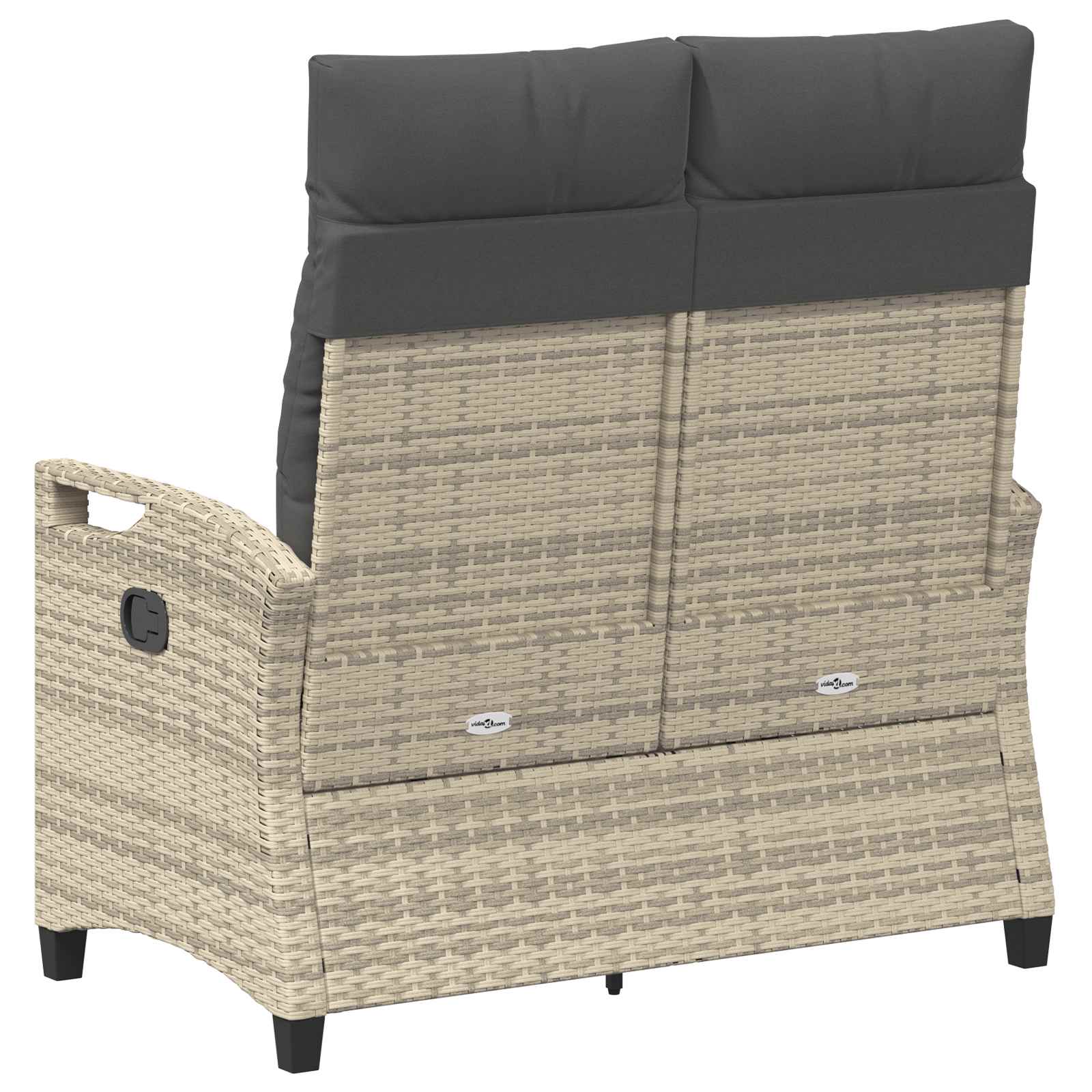 Gartenbank Schwarz 105 x 60 x 112 cm Stahl und Polyester