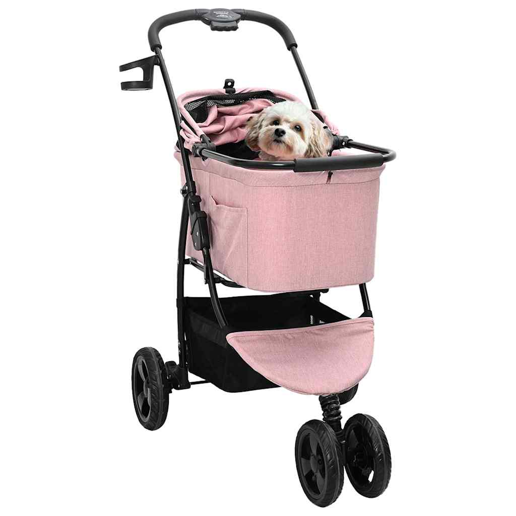 Faltbarer Haustierwagen Rosa 81 x 47 x 99 cm Polyester