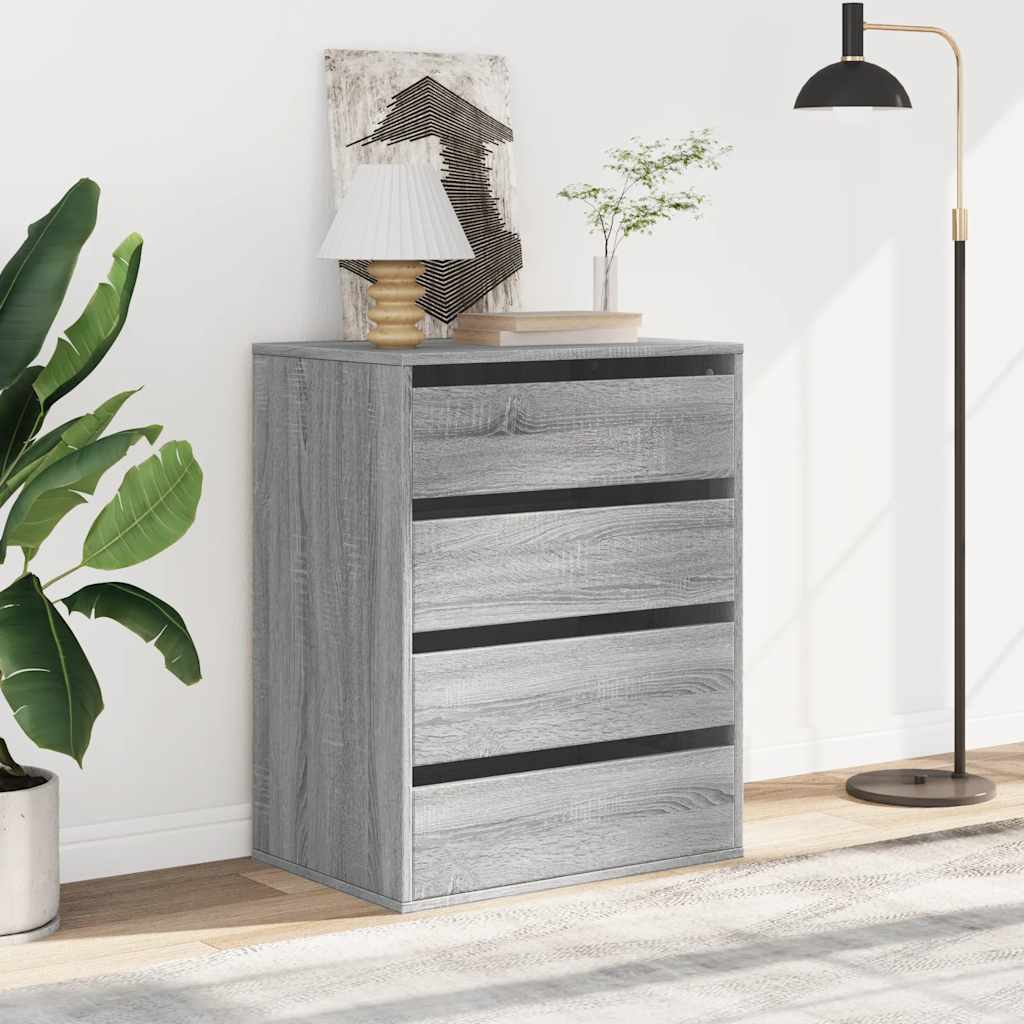 Schubladenschrank Schwarz Eichen-Optik 41 x 40 x 58 cm
