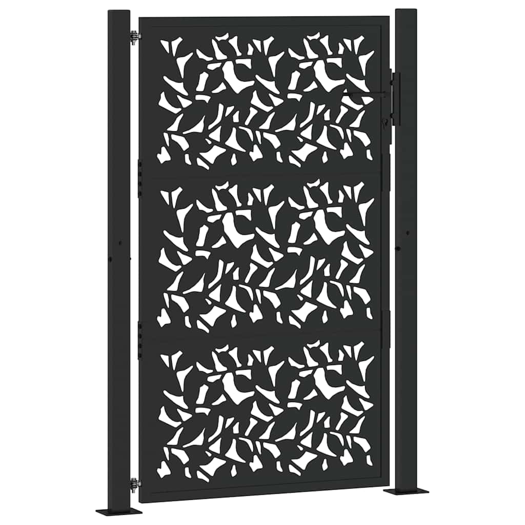 Gartentor Schwarz 100x100 cm Stahl Lichtdesign