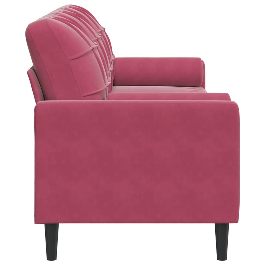 2-Sitzer-Sofa mit Zierkissen Hellgrau 120 cm Samt