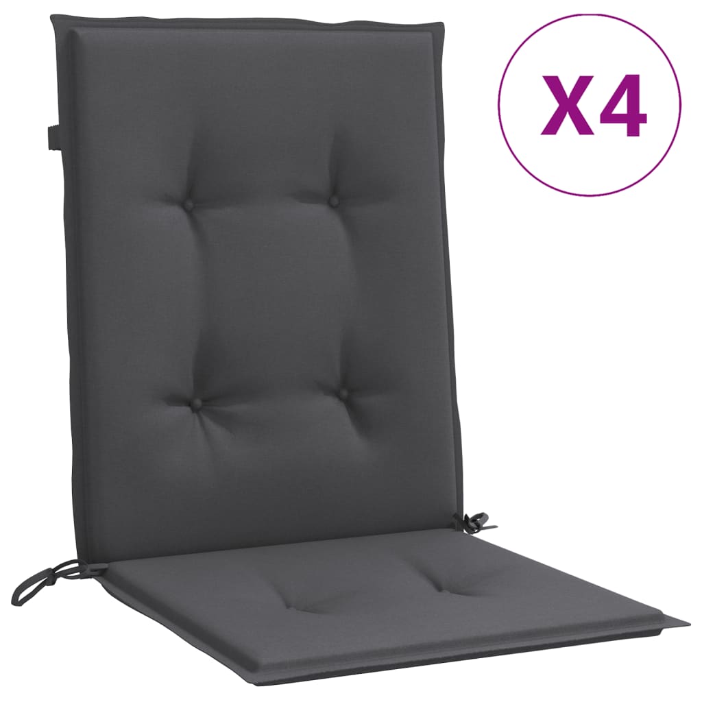 Niedriglehner-Auflagen 2 Stk Melange Anthrazit 100x50x7cm Stoff