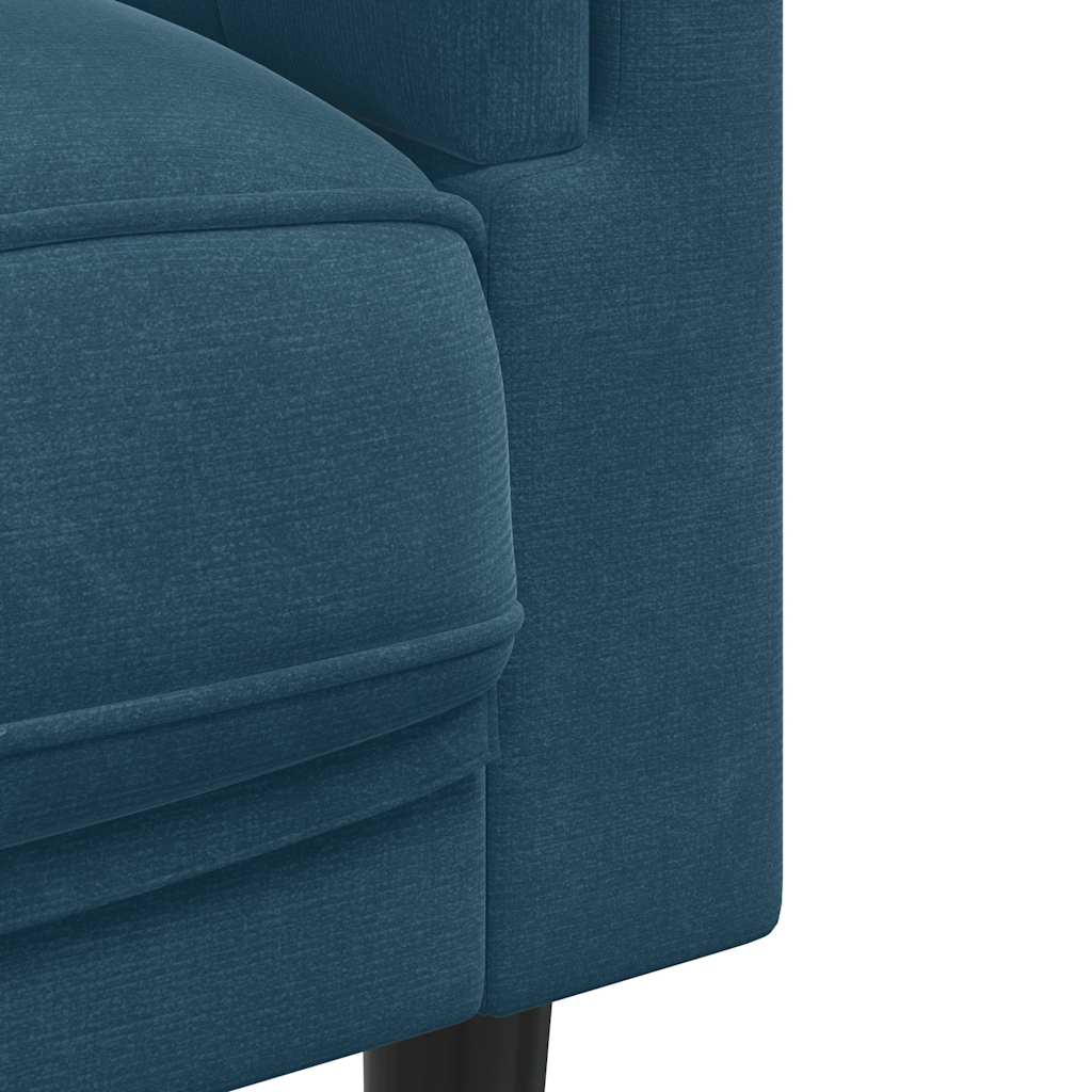 3-tlg. Sofagarnitur mit Kissen Creme Samt