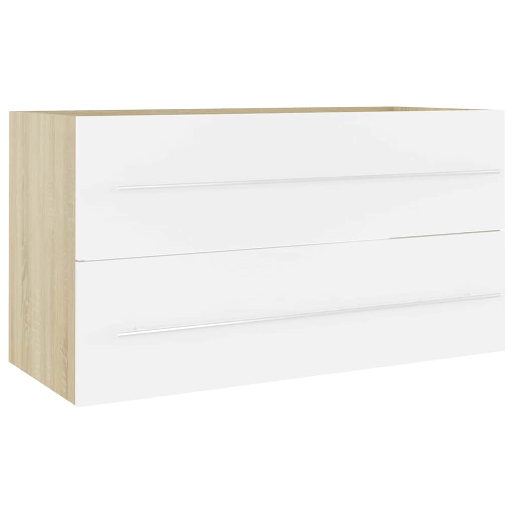 2-tlg. Badmöbel-Set Grau Holzwerkstoff