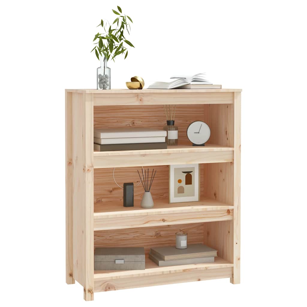 Bücherregal Grau 80x35x68 cm Massivholz Kiefer