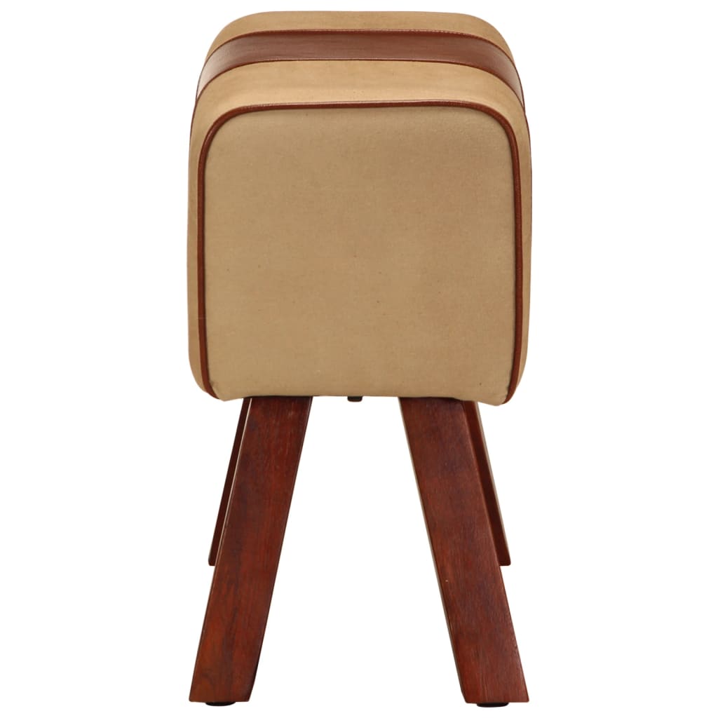 Bank Turnbock-Design 160cm Braun Echtleder Massivholz Akazie