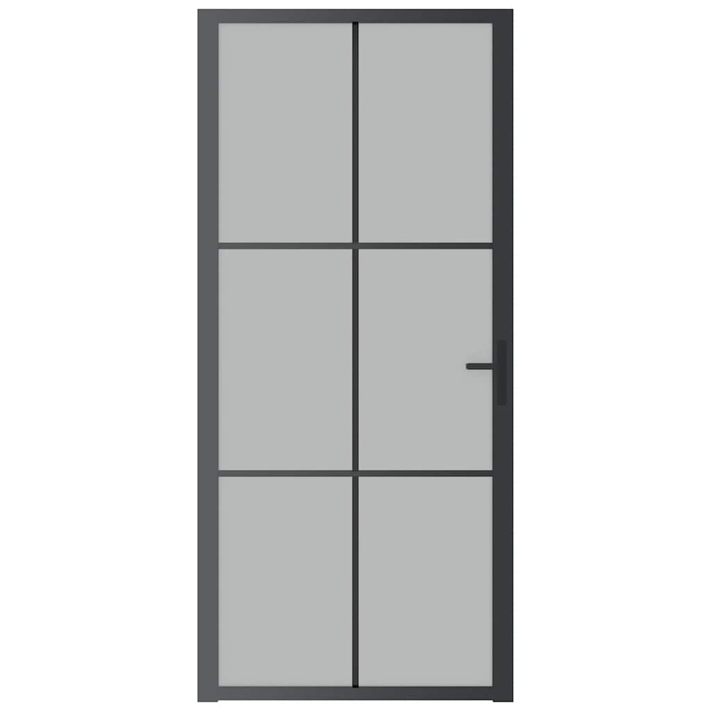 Innentür ESG Glas und Aluminium 76x201,5 cm Schwarz