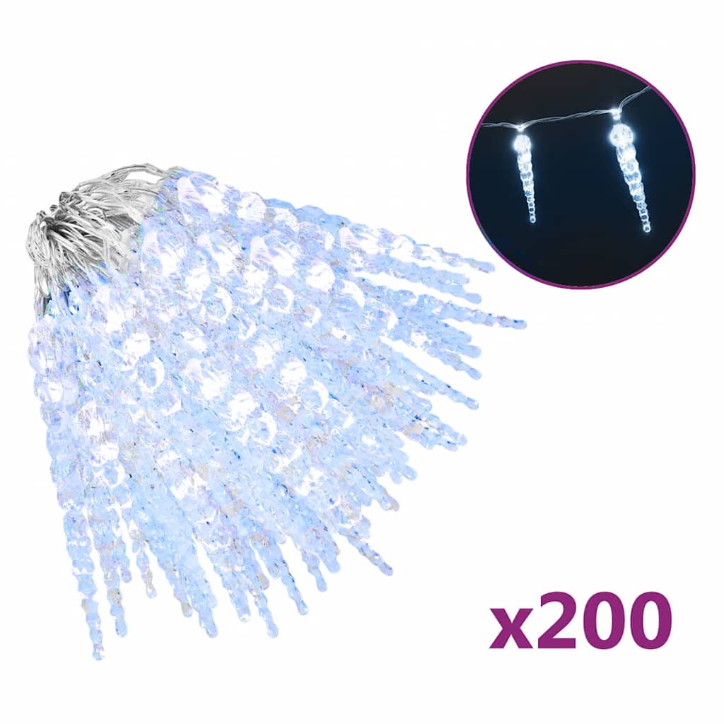 Eiszapfen-Lichterkette 200 LEDs Blau 20 m Acryl PVC
