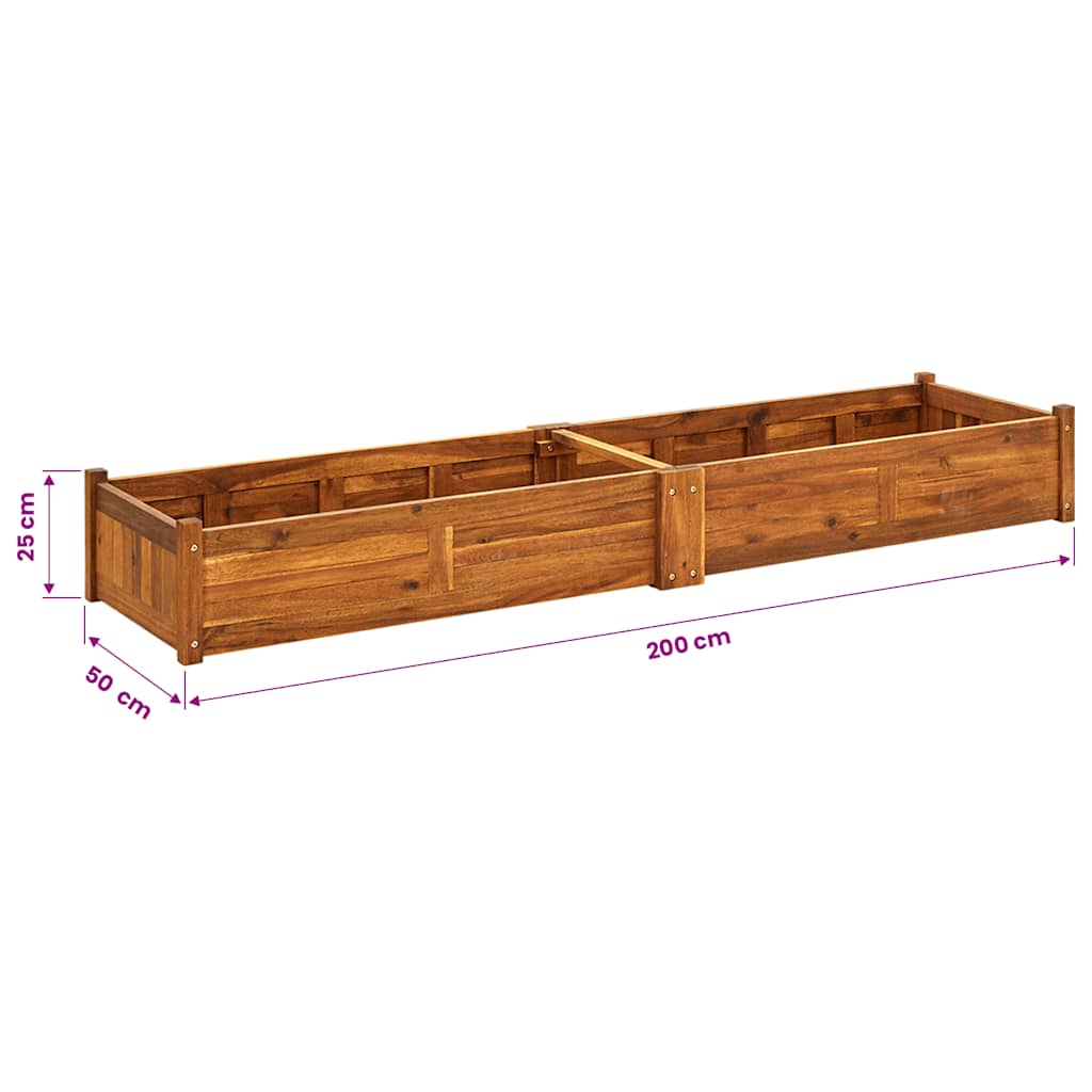 Garten-Hochbeet Akazienholz 76x27,6x25 cm