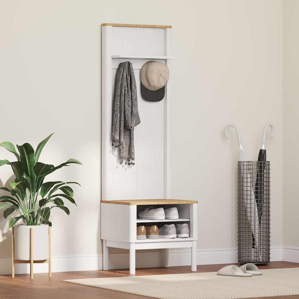 Flurschrank FLORO Wachsbraun 50 x 40 x 158 cm Massivholz Kiefer