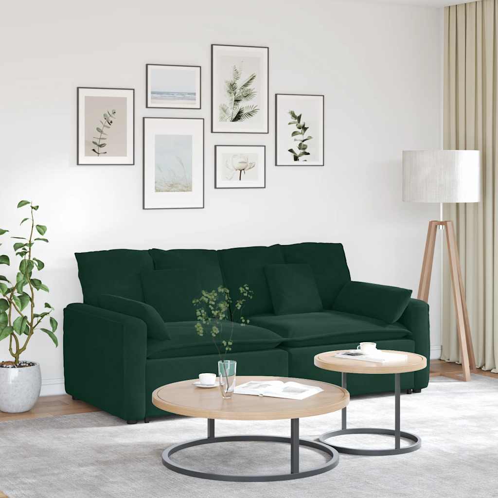 Modulares Sofa mit Kissen Blau