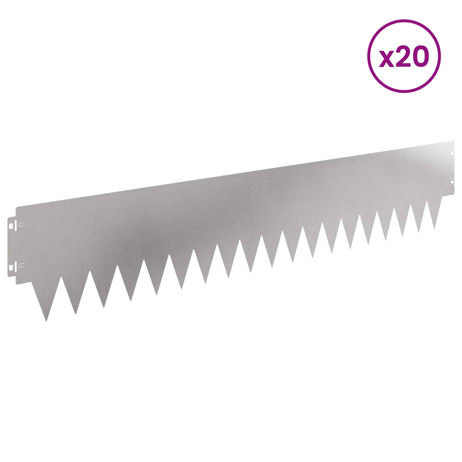Raseneinfassung 10 pcs Länge Höhe 103 x 15 cm Stahl Schwarz