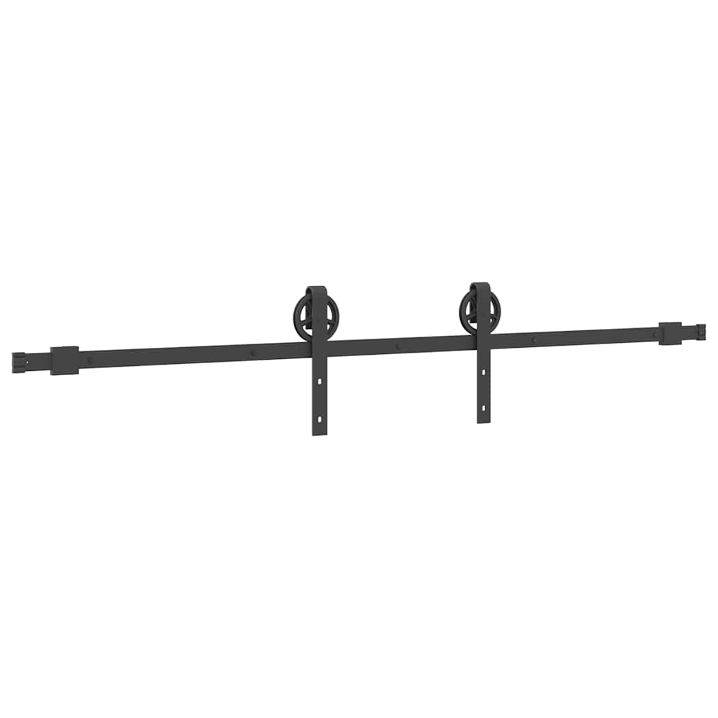 Schiebetürbeschlag-Set 183 cm Stahl Schwarz