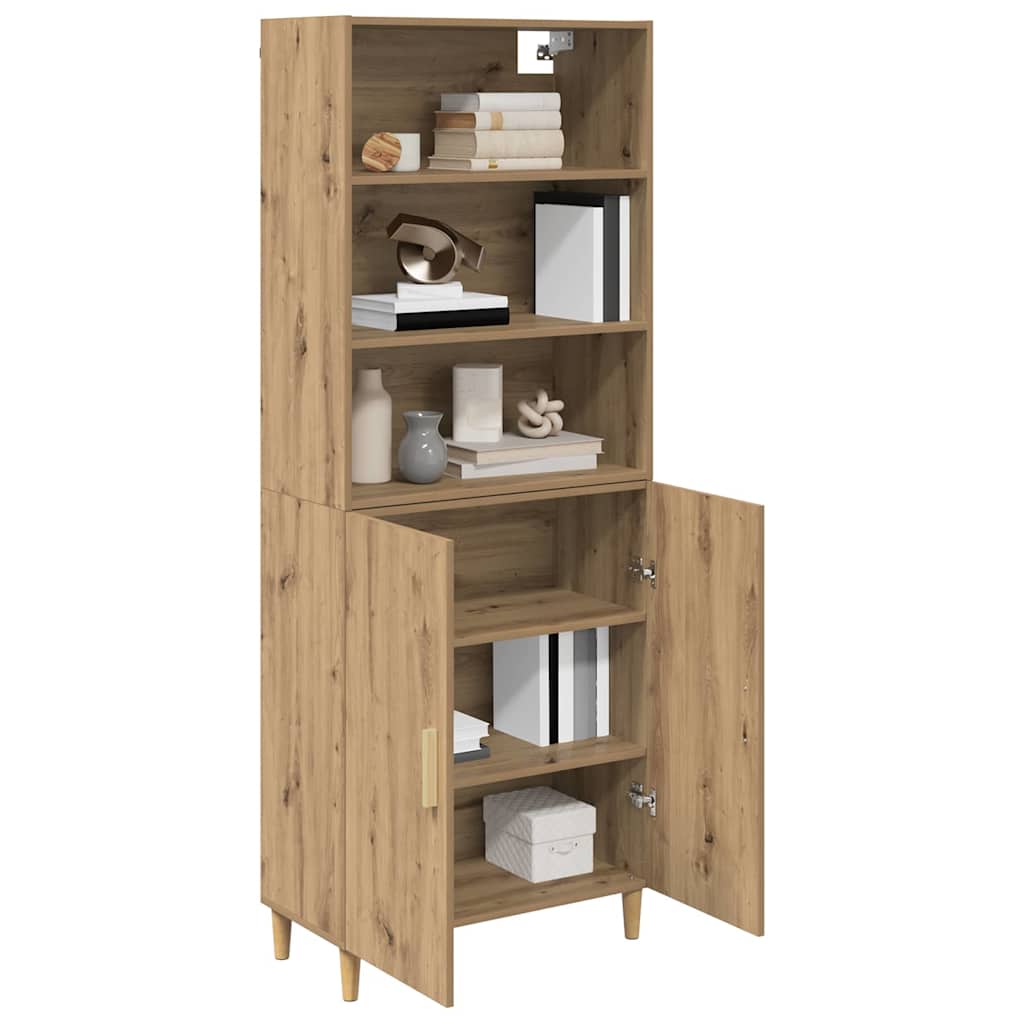 Highboard Altholz 69,5 x 32,5 x 180 cm Holzwerkstoff
