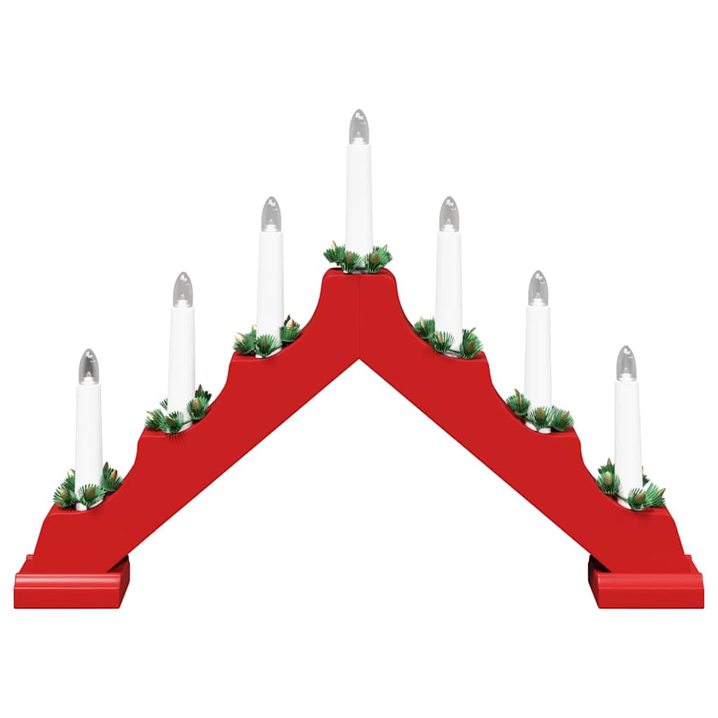 Weihnachtskerzenbrücke mit 7 LEDs Braun 39,5 x 5 x 29 cm
