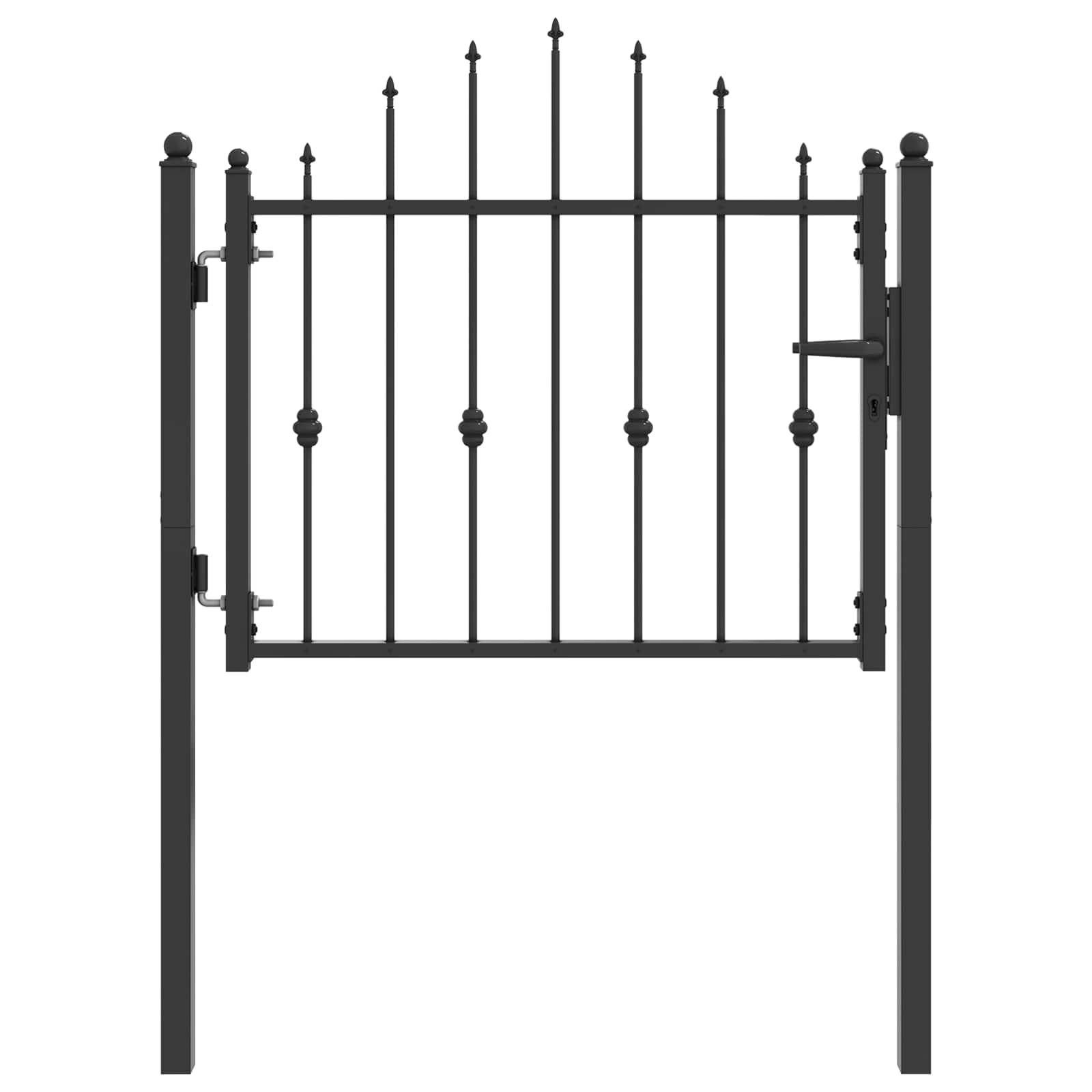 Zauntor HORST 100 x 75 cm Metall Schwarz Abschließbar