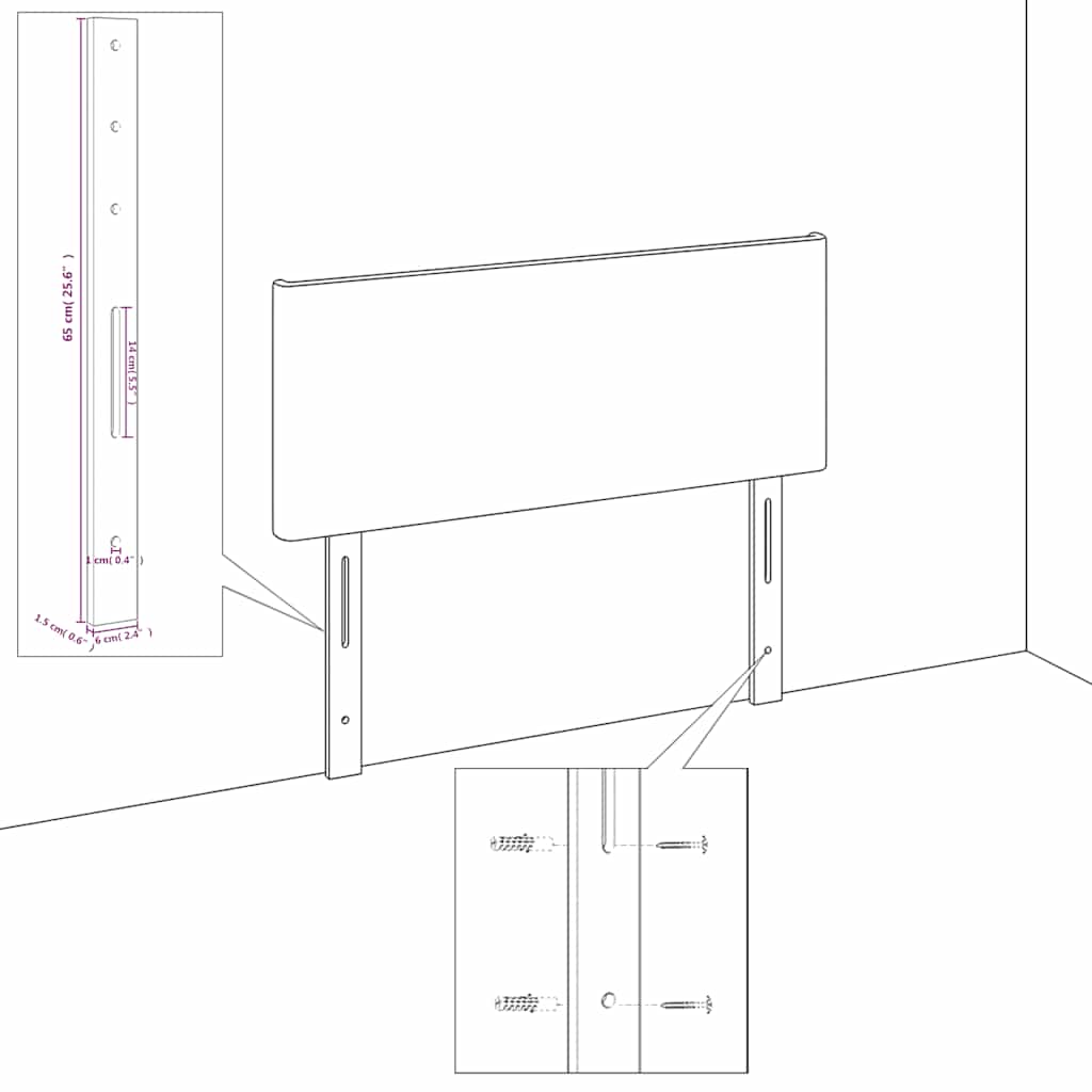 Kopfteil mit Ohren Dunkelblau 93x16x78/88 cm Samt