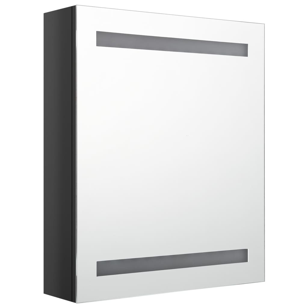 LED-Bad-Spiegelschrank Betongrau 50x14x60 cm