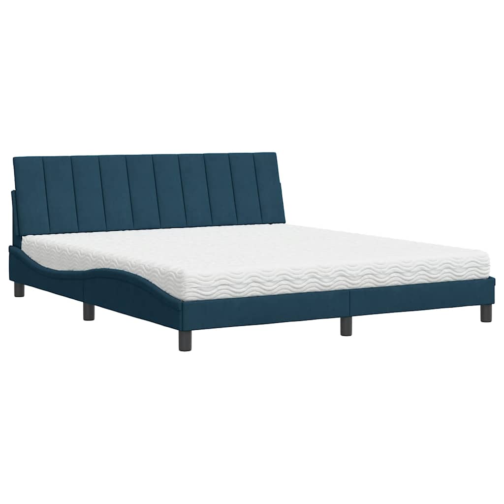 Bett mit Matratze "Hanko" Hellgrau 80x200 cm Samt