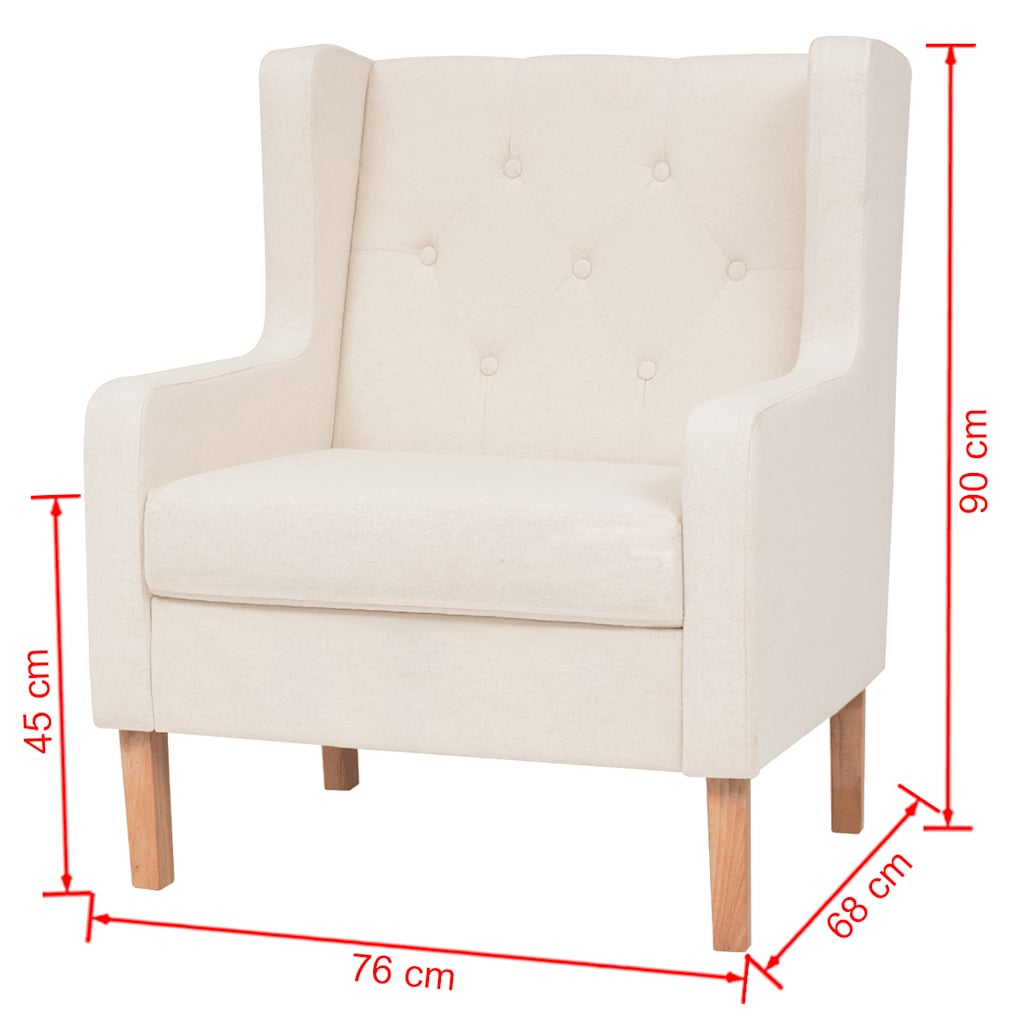 2-Sitzer Sofa Stoff Cremeweiß