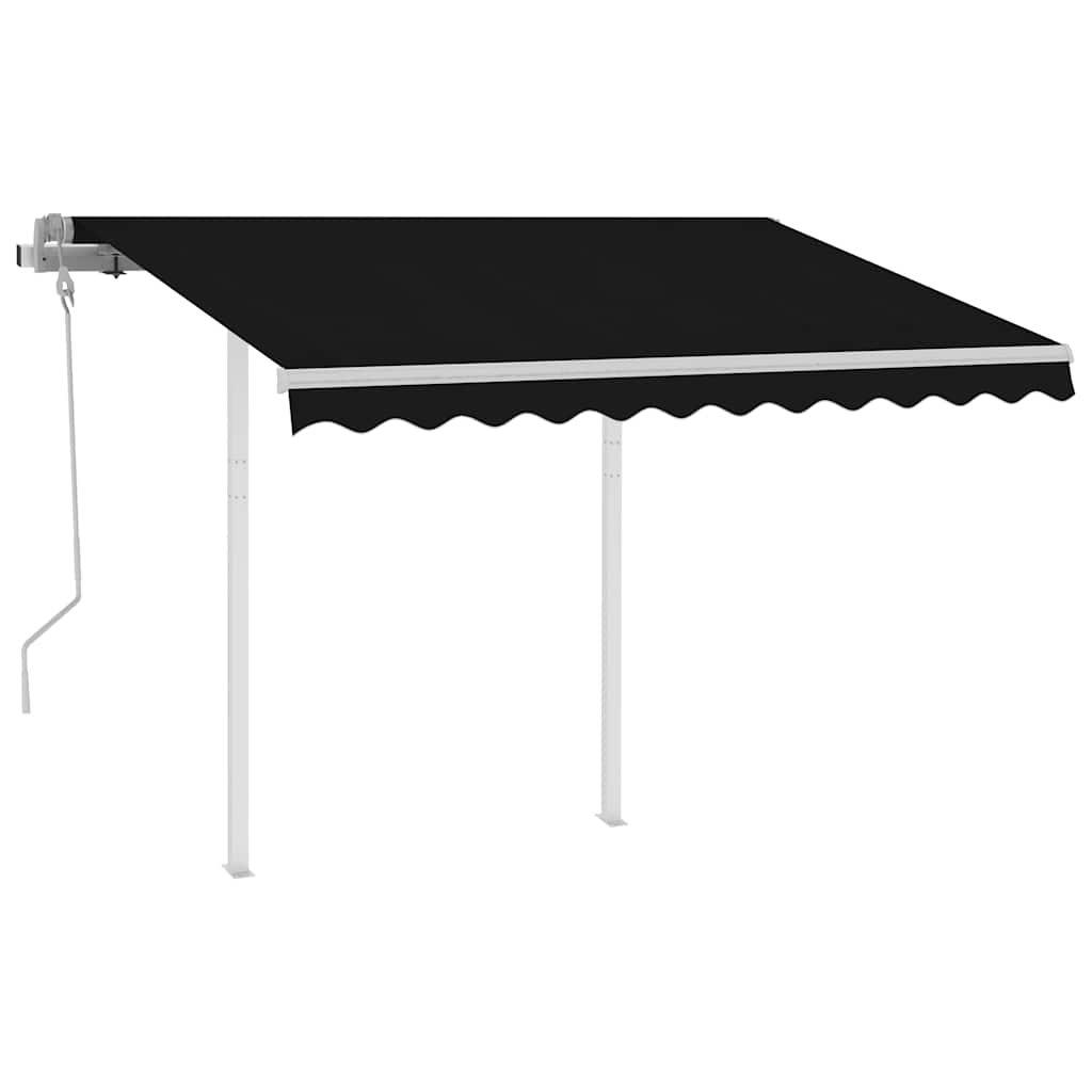 Markise Manuell Einziehbar mit Pfosten 3x2,5 m Creme