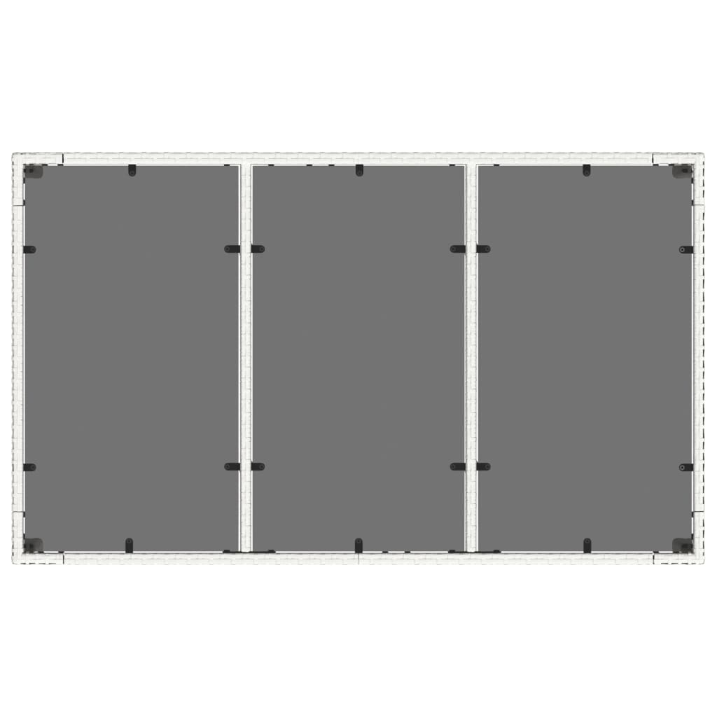Gartentisch 150x90x75 cm Hartglas und Poly Rattan Schwarz