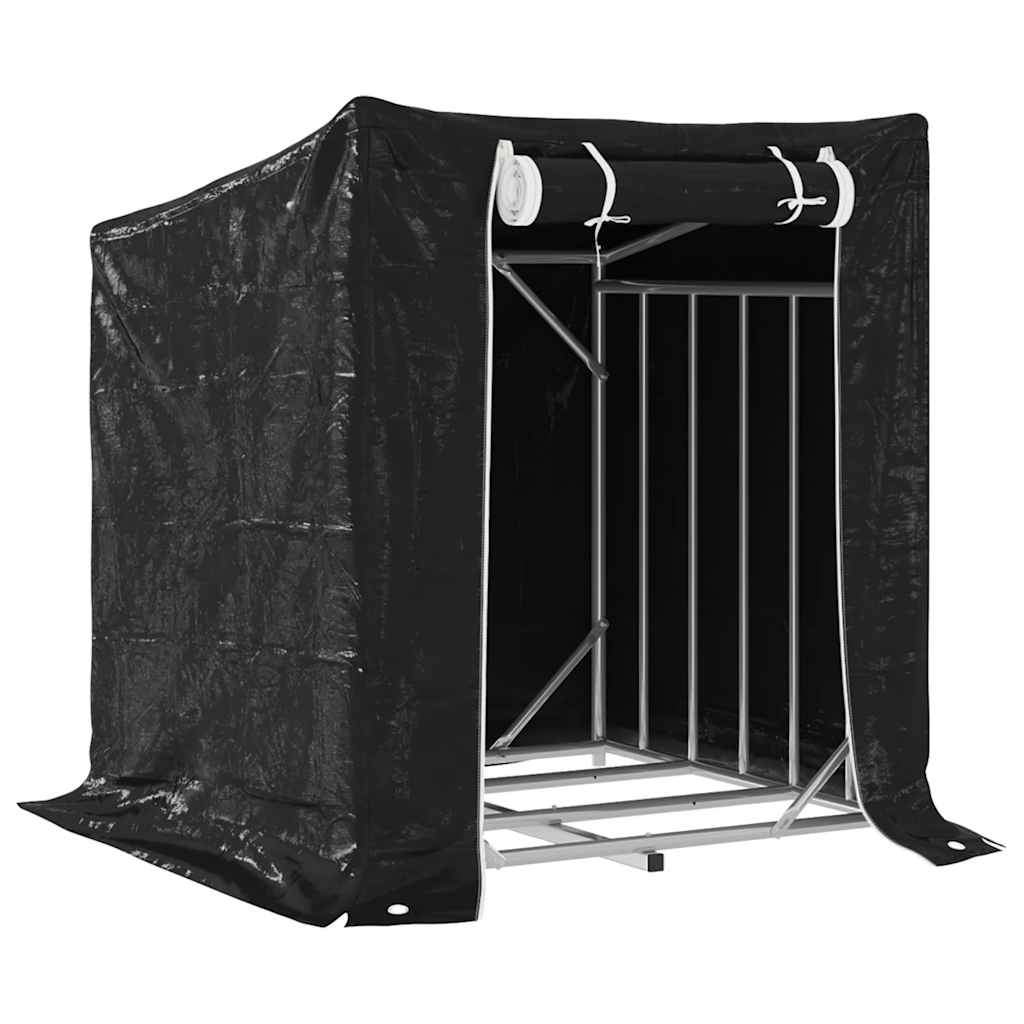 Brennholzregal mit Regenschutz 100,5x40,5x110,5 cm