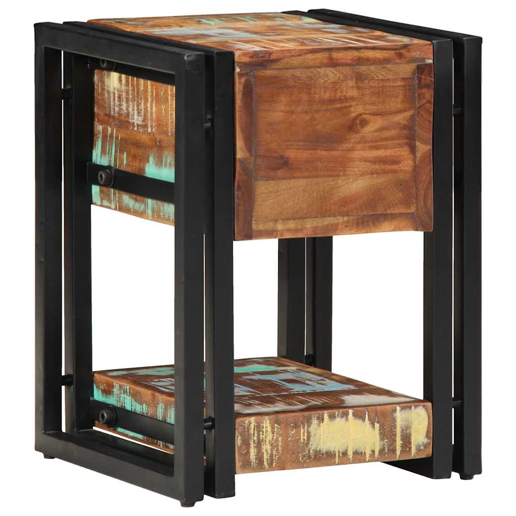 Nachttisch 40 x 35 x 50 cm Massives upgecyceltes Holz