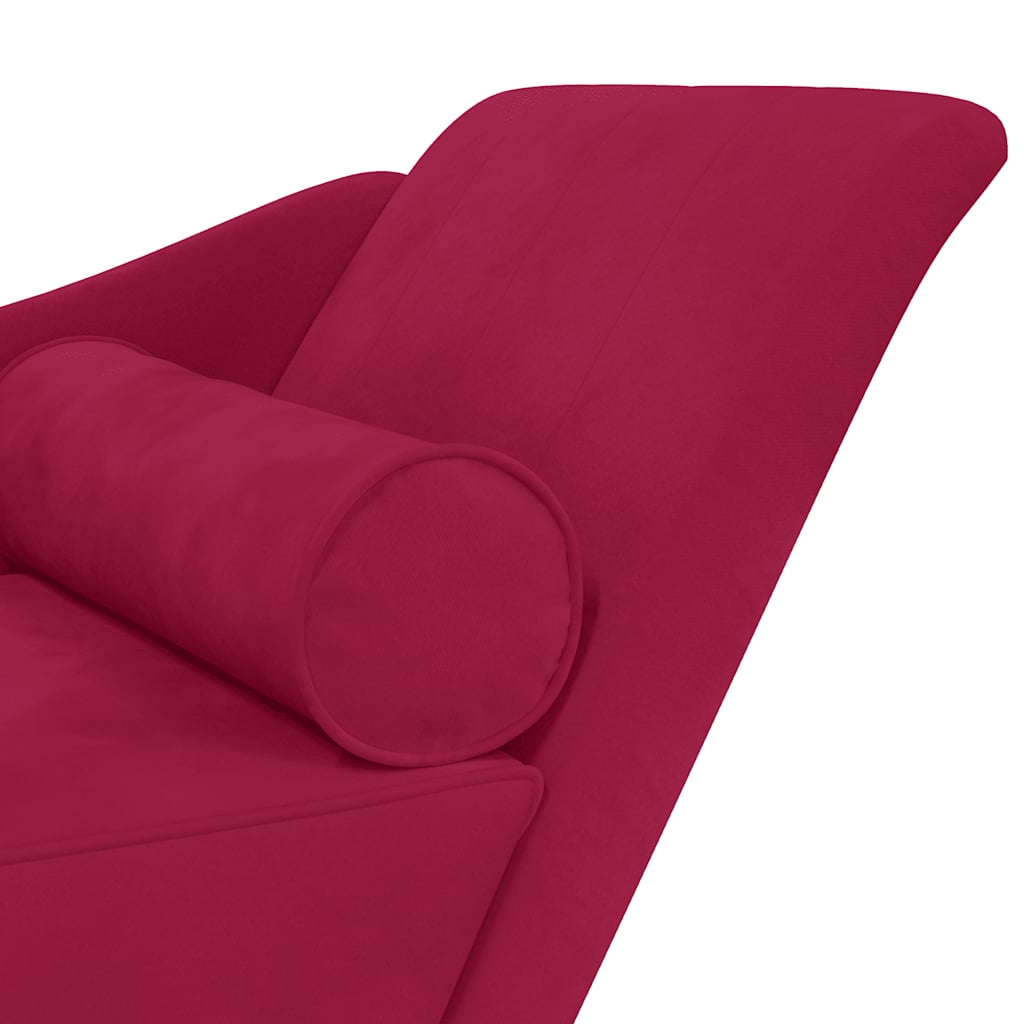 Chaiselongue mit Kissen Rosa Samt
