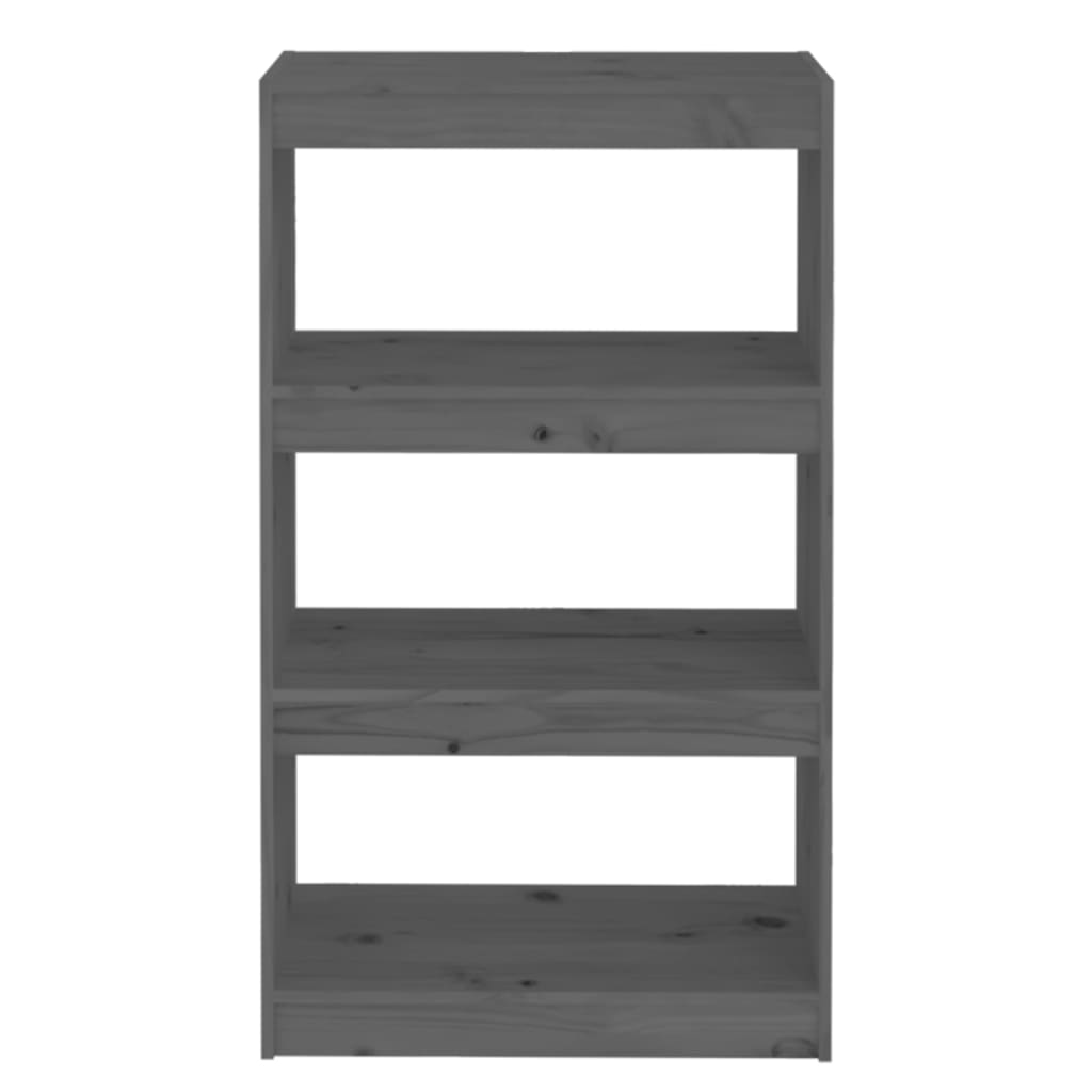 Bücherregal/Raumteiler Grau 60x30x71,5 cm Massivholz Kiefer