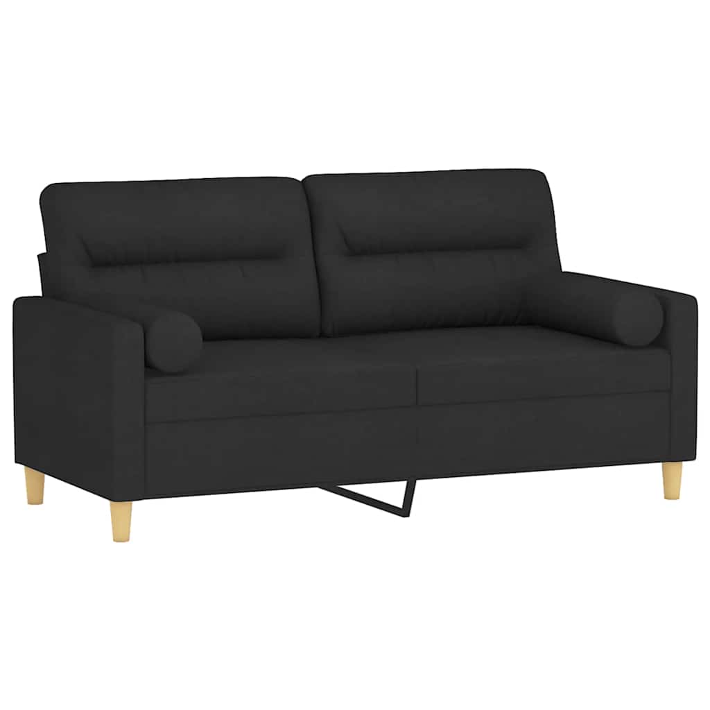 2-Sitzer-Sofa mit Zierkissen Braun 120 cm Stoff
