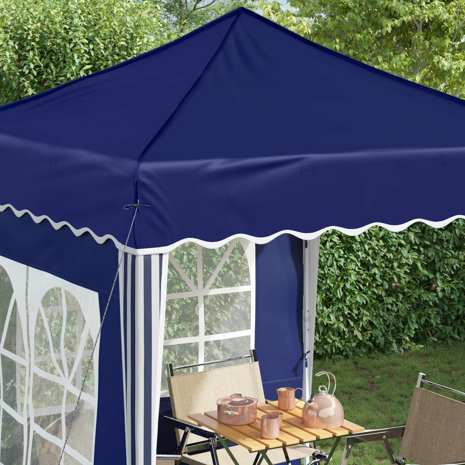 Pop-up Partyzelt 195 x 195 x 245 cm Creme Oxford-Stoff