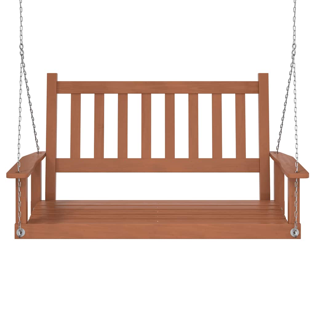 Garten-Hängestuhl mit Metallketten Braun Massivholz Tanne
