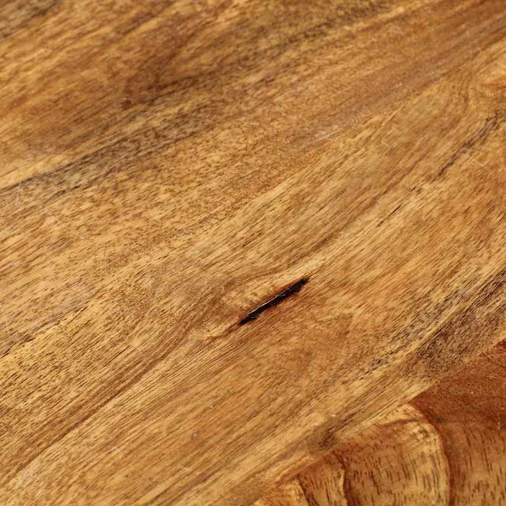 Tischplatte Ø 40x2,5 cm Rund Raues Massives Mangoholz