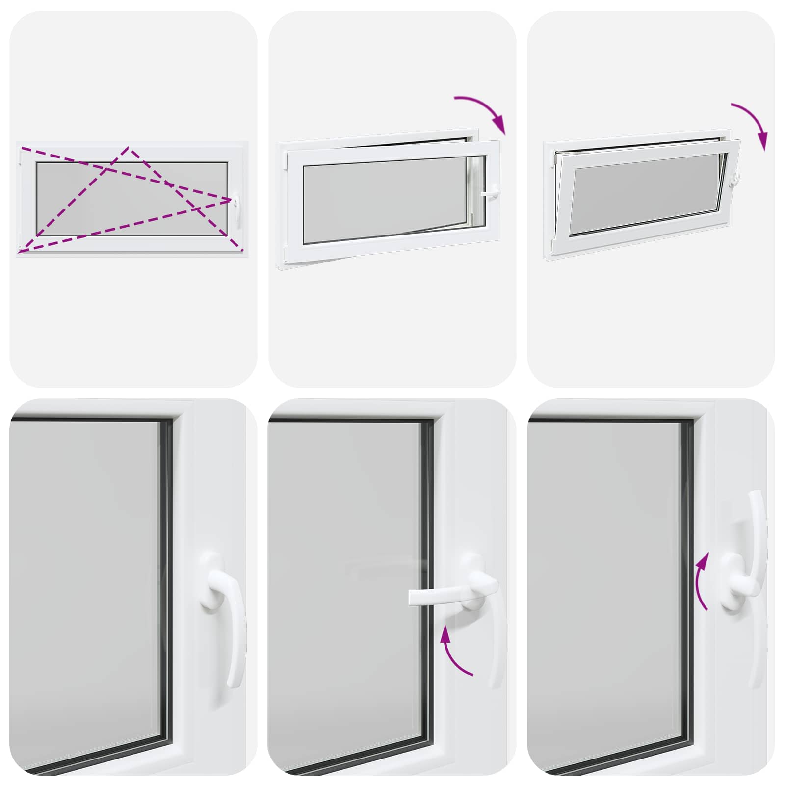 Kellerfenster RISOR 50 x 50 cm PVC und Glas Weiß