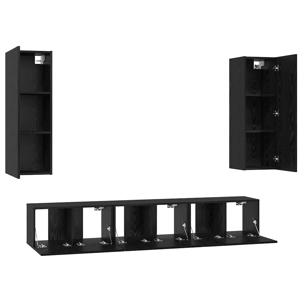 4-tlg. TV-Schrank-Set Weiß Holzwerkstoff