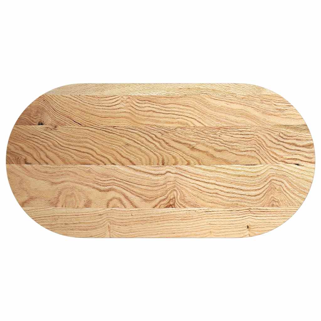 Tischplatte 80x40x2 cm Massivholz Eiche Oval