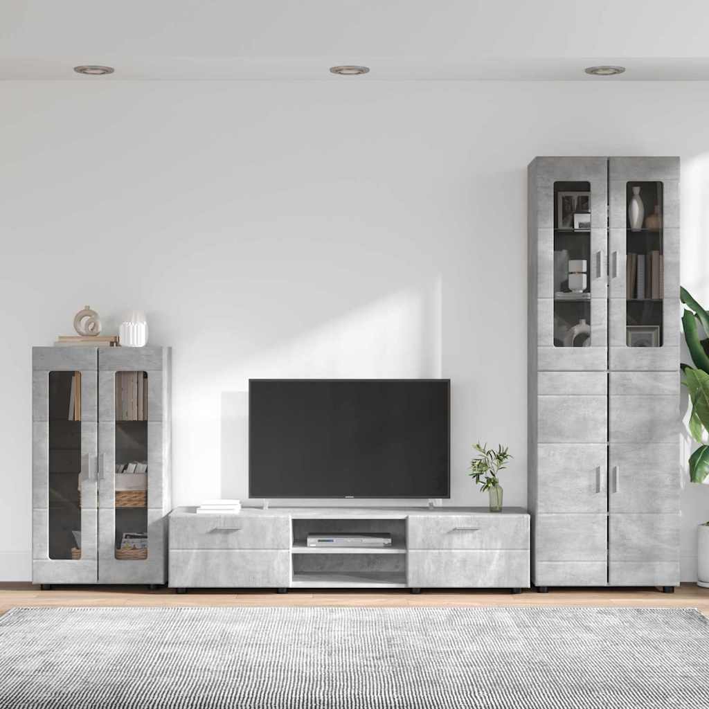 Highboard mit Regal FLORIN Weiß 60 x 35 x 182 cm Holzwerkstoff