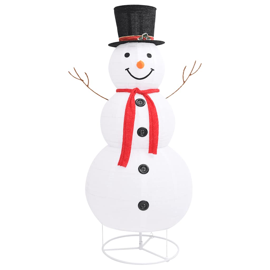 LED-Schneemann Weihnachtsfigur Luxus-Stoff 60 cm