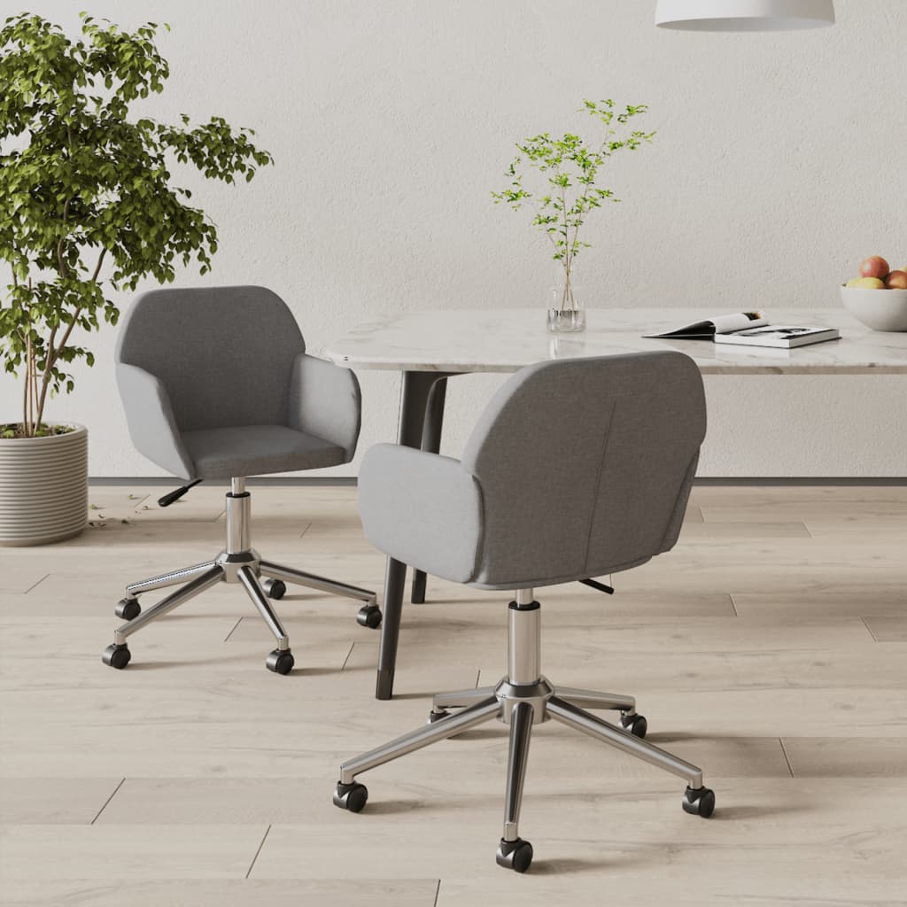 Esszimmerstühle 2 Stk. Drehbar Creme Stoff