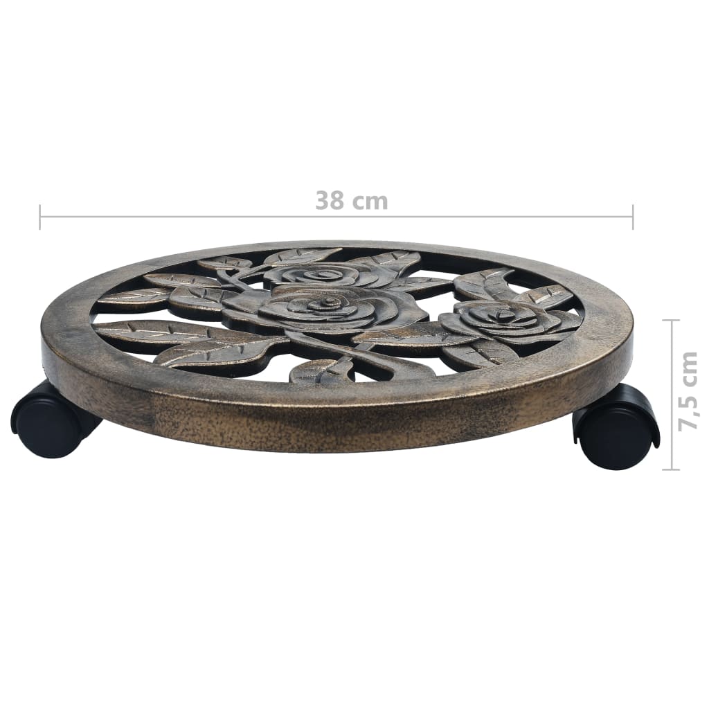 Pflanzenroller 6 Stk. Bronze 30 cm Kunststoff