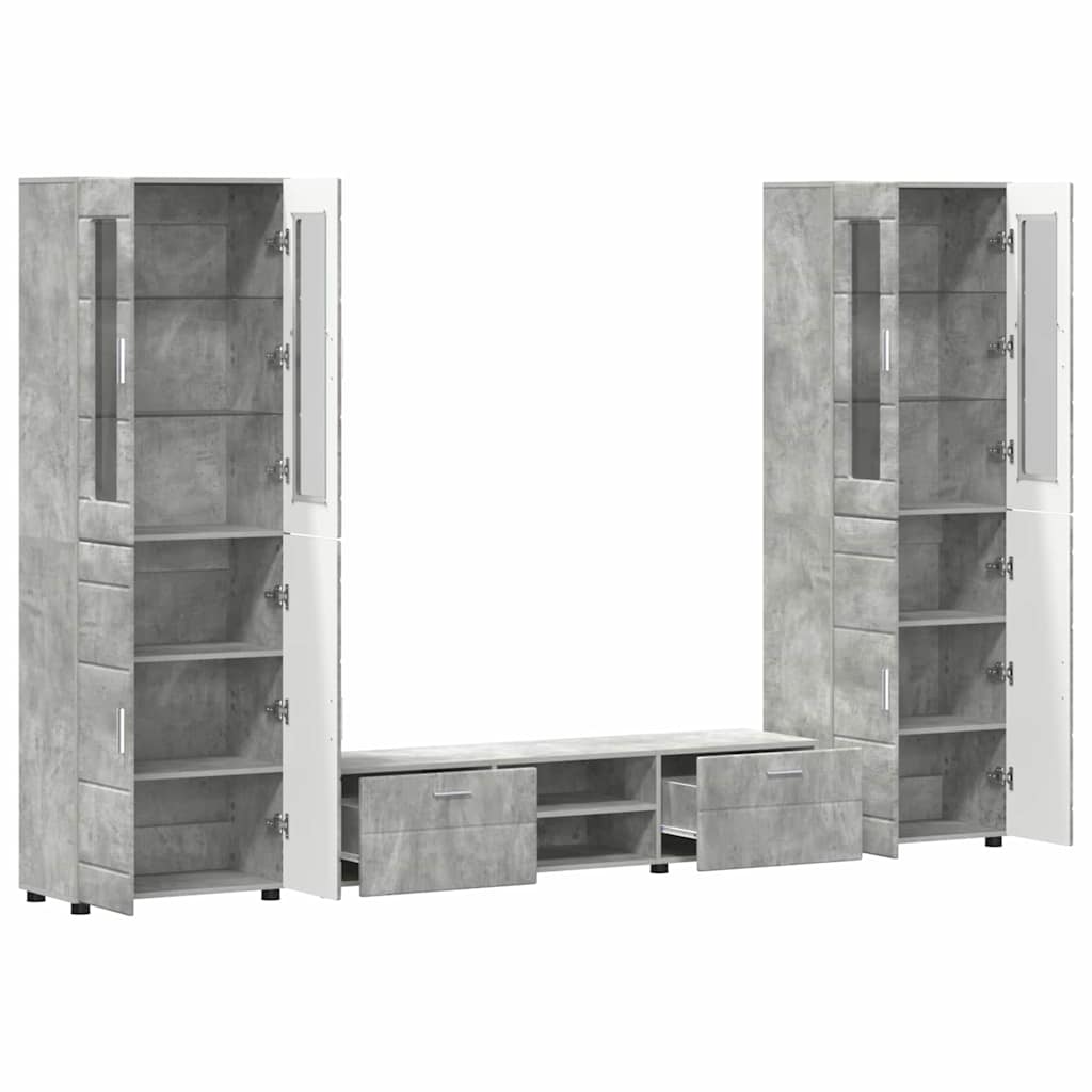 Highboard mit Regal FLORIN Weiß 60 x 35 x 182 cm Holzwerkstoff