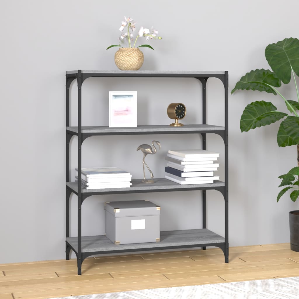 Bücherregal Schwarz 40x33x70,5 cm Holzwerkstoff und Stahl