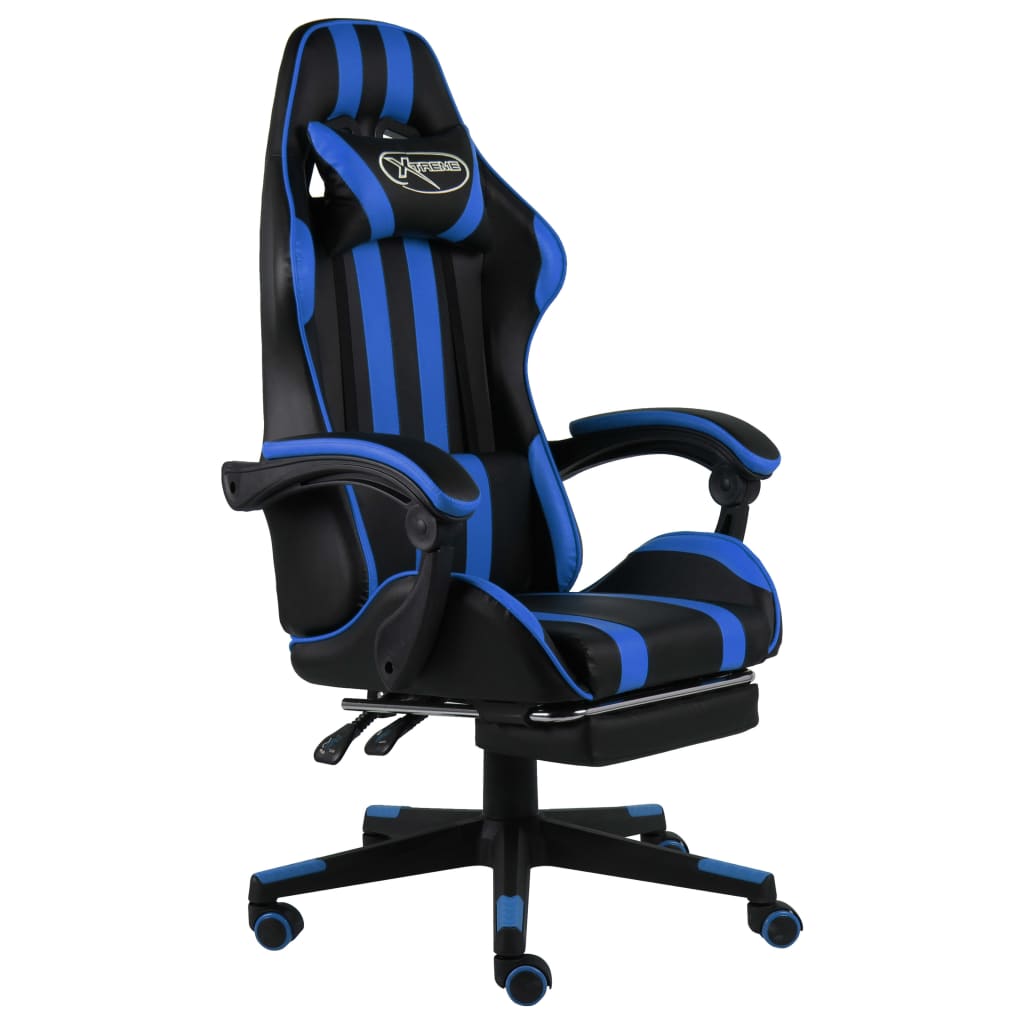 Gaming-Stuhl Schwarz und Blau Kunstleder